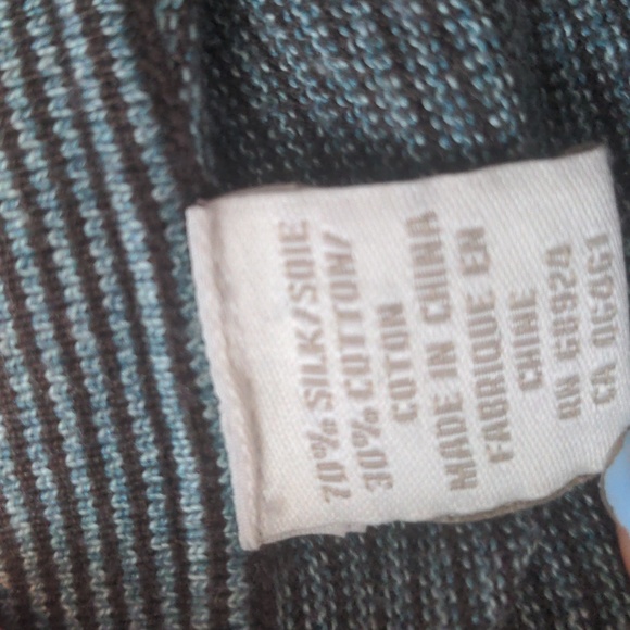 Axis silk and cotton blend long sleeve collared shirt size M blue striped light - Picture 4 of 10